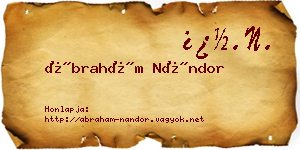 Ábrahám Nándor névjegykártya